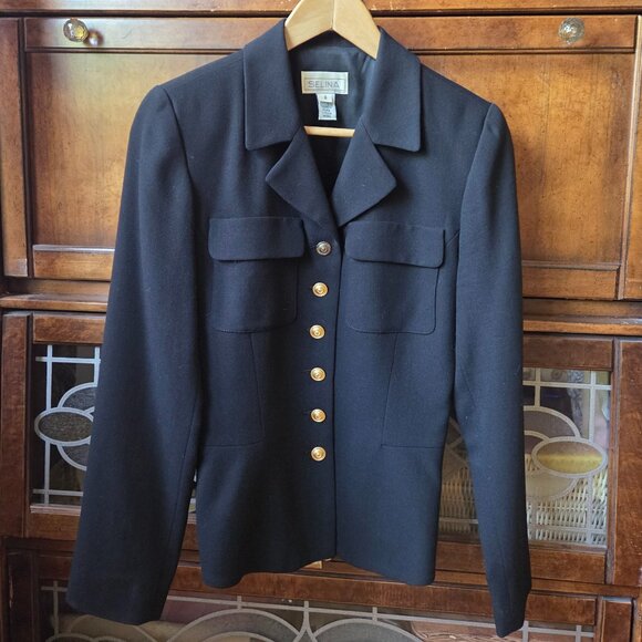 Gorgeous 100% Virgin Wool Black Blazer sz 6 - Picture 1 of 6